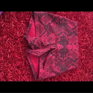 Pink and Black Snake Print Shorts